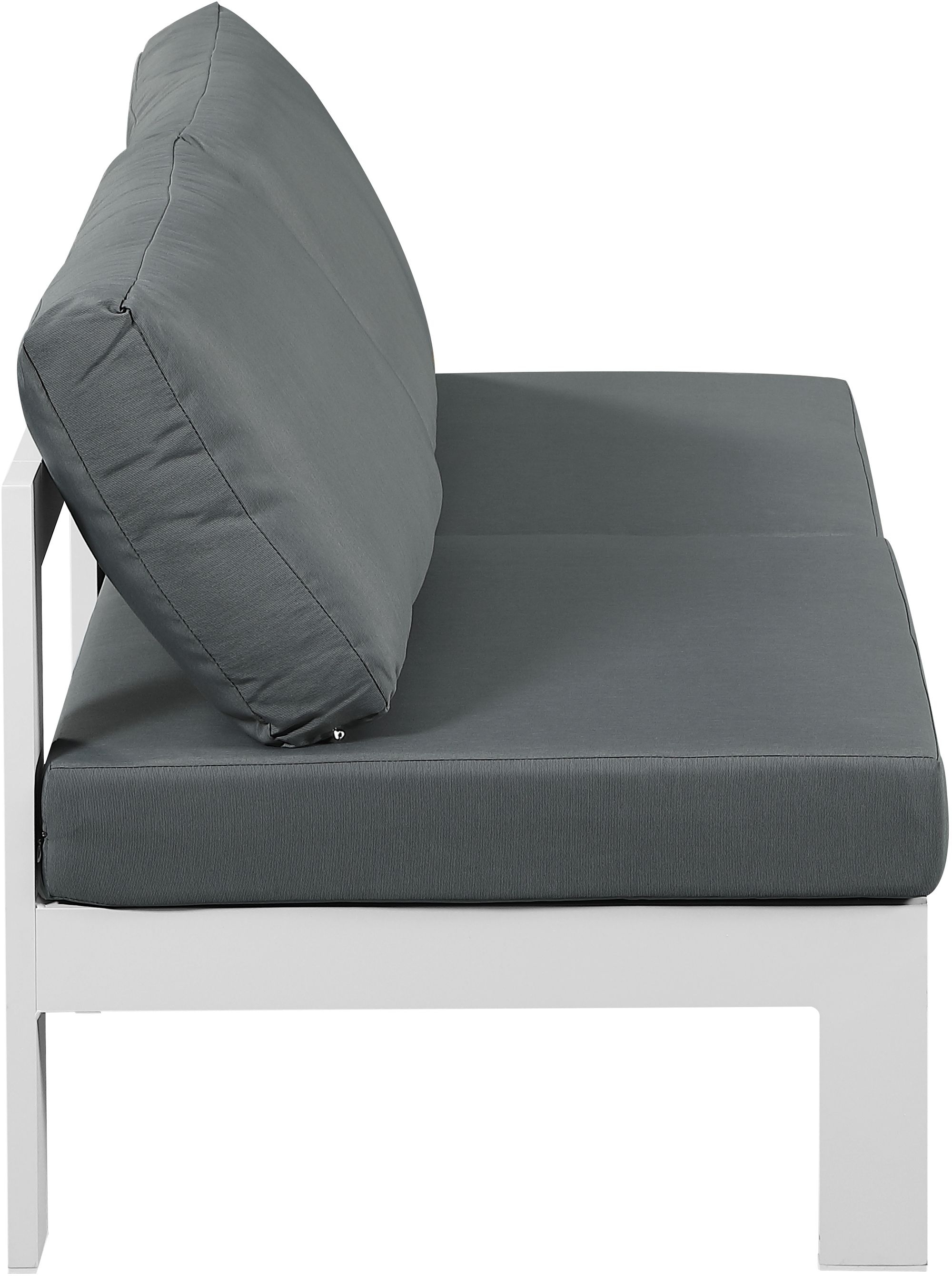 Nizuc 60" Outdoor Patio Waterproof Fabric Armless Modular Sofa with Aluminum Frame