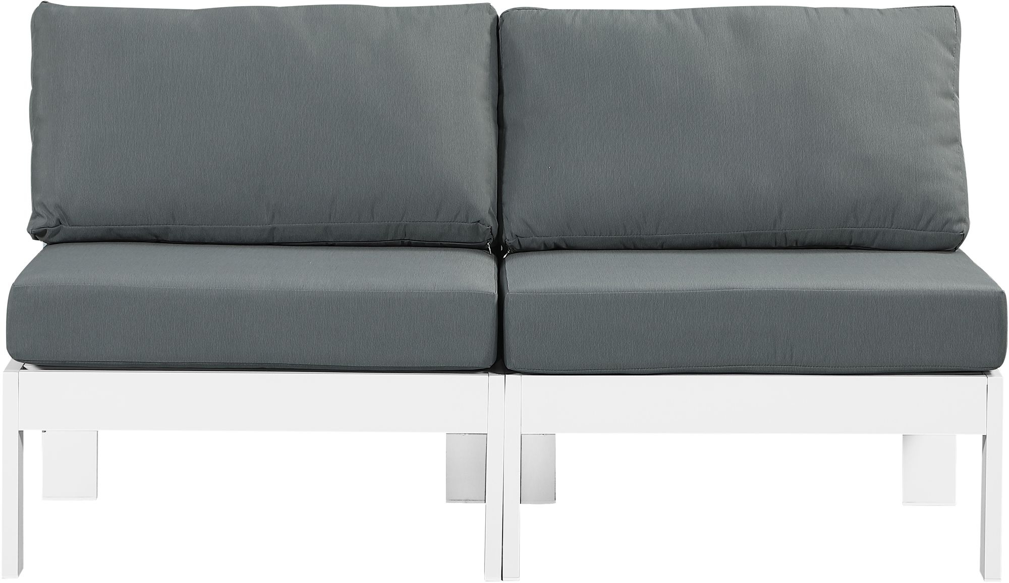 Nizuc 60" Outdoor Patio Waterproof Fabric Armless Modular Sofa with Aluminum Frame
