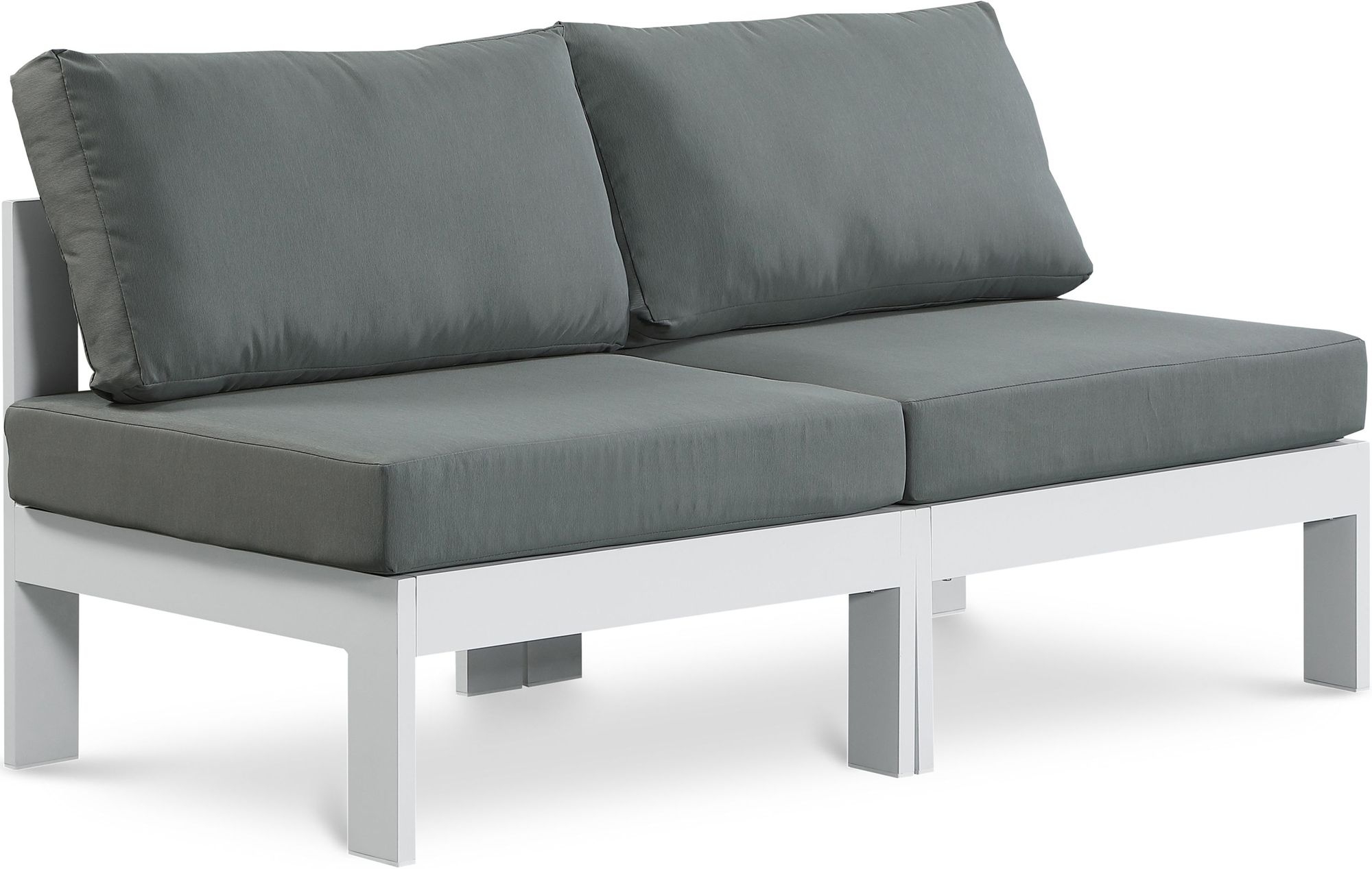 Nizuc 60" Outdoor Patio Waterproof Fabric Armless Modular Sofa with Aluminum Frame
