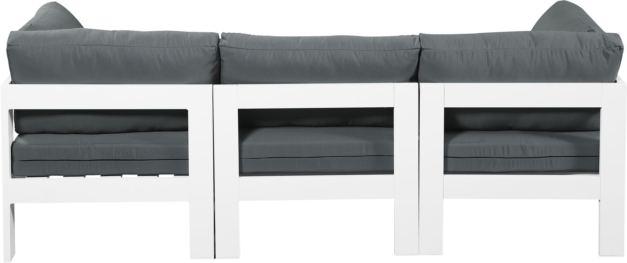 Nizuc 90" Outdoor Patio Waterproof Fabric Modular Sofa with White Aluminum Frame