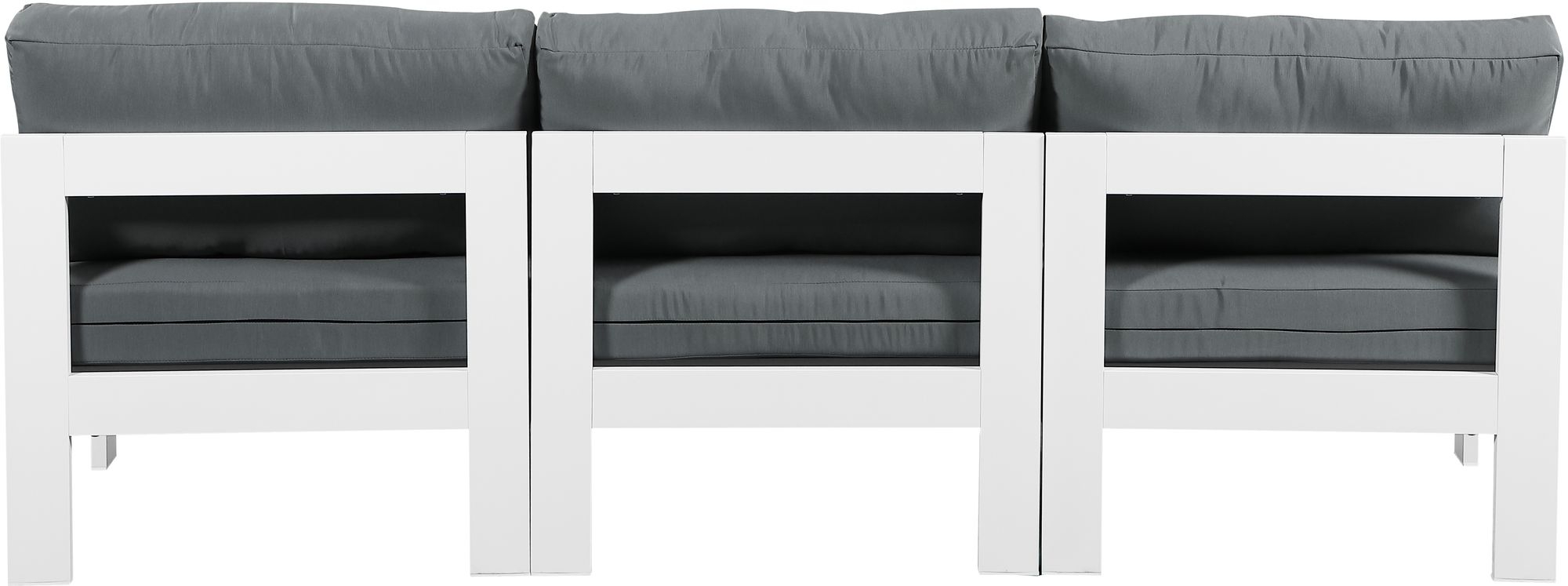 Nizuc 90" Outdoor Patio Waterproof Fabric Armless Modular Sofa with Aluminum Frame