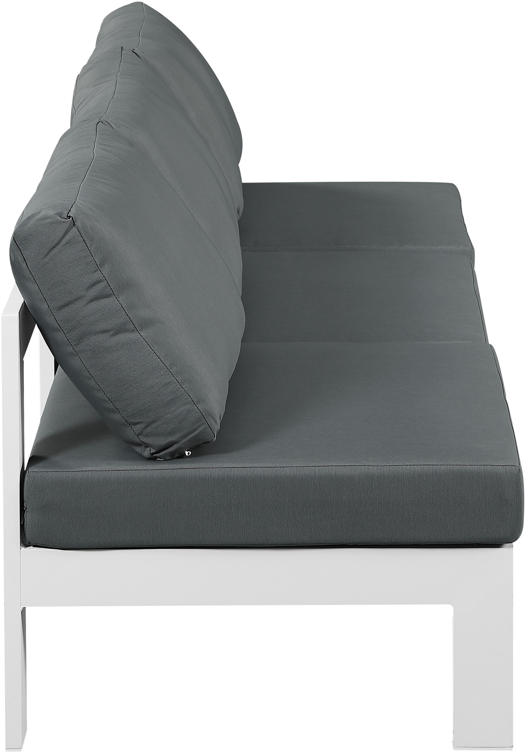 Nizuc 90" Outdoor Patio Waterproof Fabric Armless Modular Sofa with Aluminum Frame