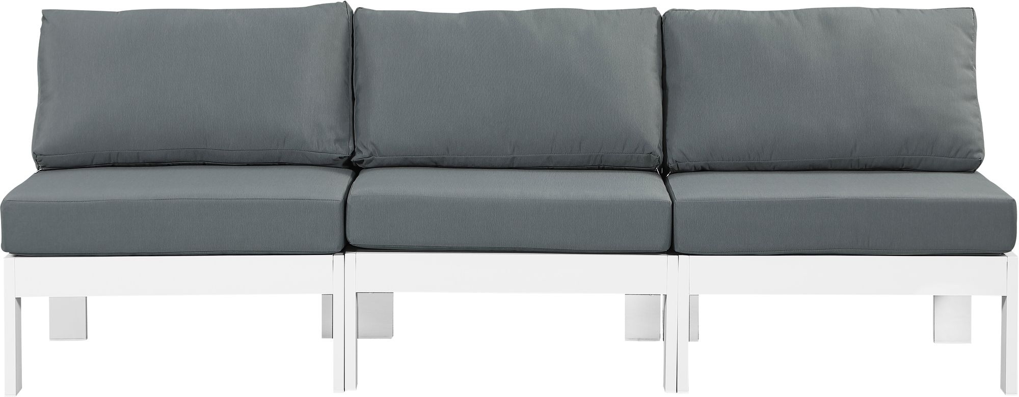 Nizuc 90" Outdoor Patio Waterproof Fabric Armless Modular Sofa with Aluminum Frame