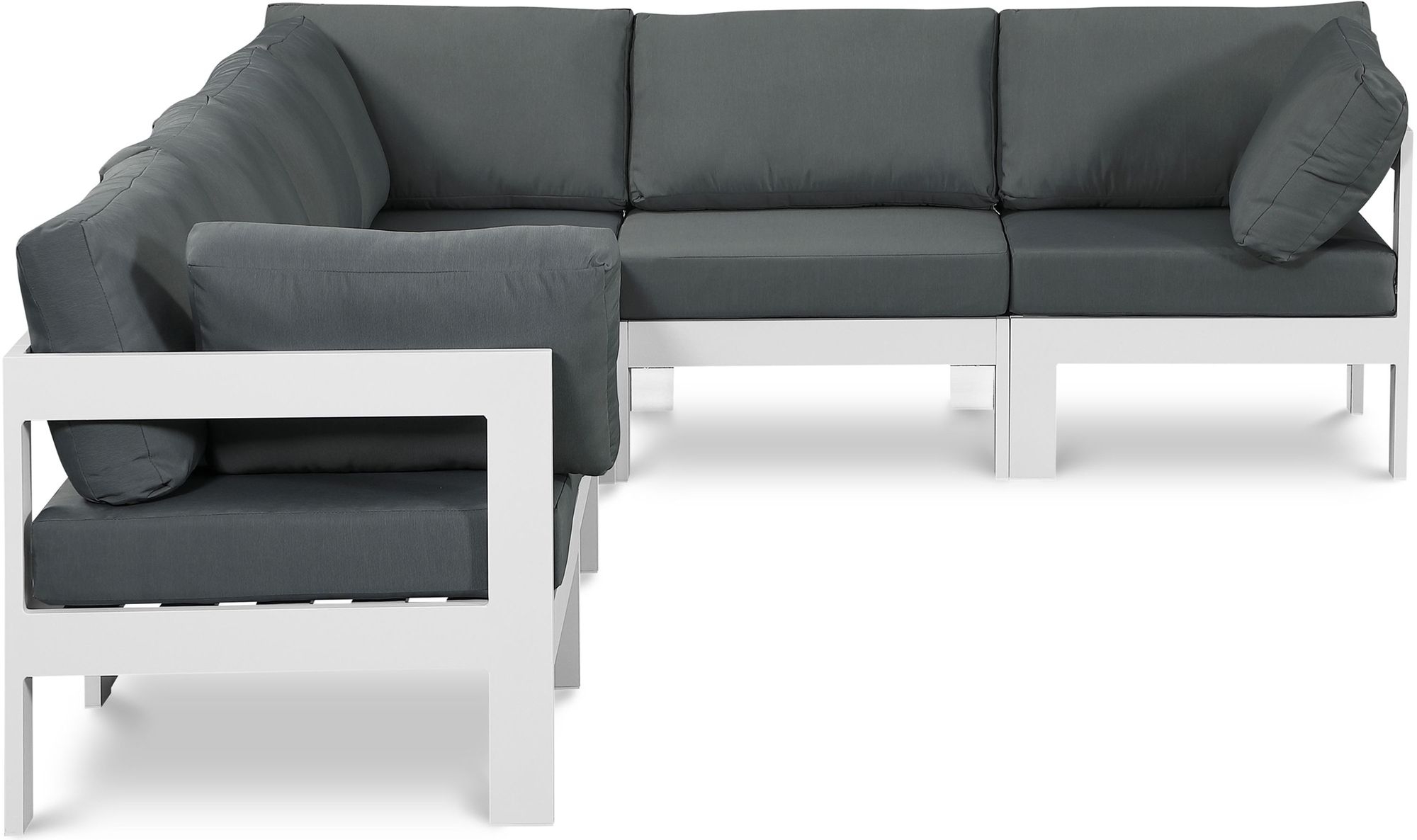 Nizuc 120" 6-Piece Outdoor Patio Waterproof Fabric Modular Sectional with Aluminum Frame