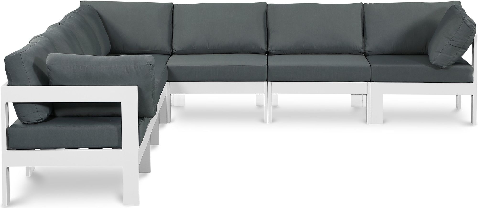 Nizuc 120" 7-Piece Outdoor Patio Waterproof Fabric Modular Sectional with Aluminum Frame