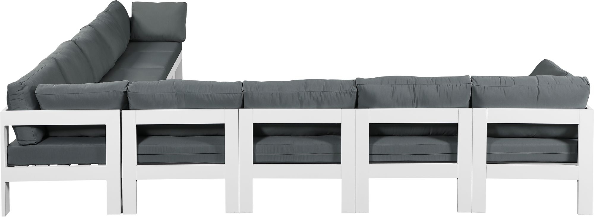 Nizuc 150" 9-Piece Outdoor Patio Waterproof Fabric Modular Sectional with Aluminum Frame