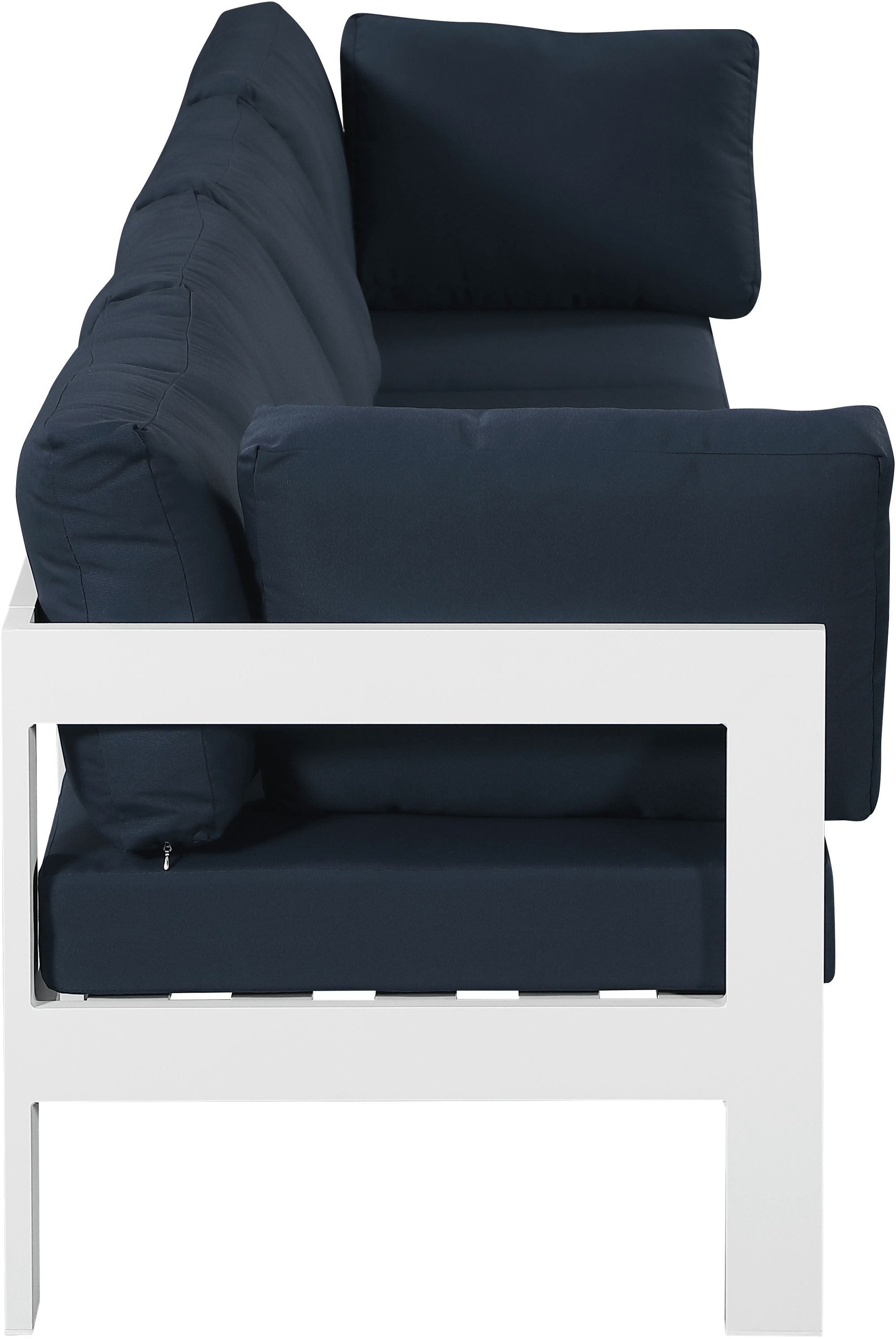 Nizuc 120" Outdoor Patio Waterproof Fabric Modular Sofa with Aluminum Frame