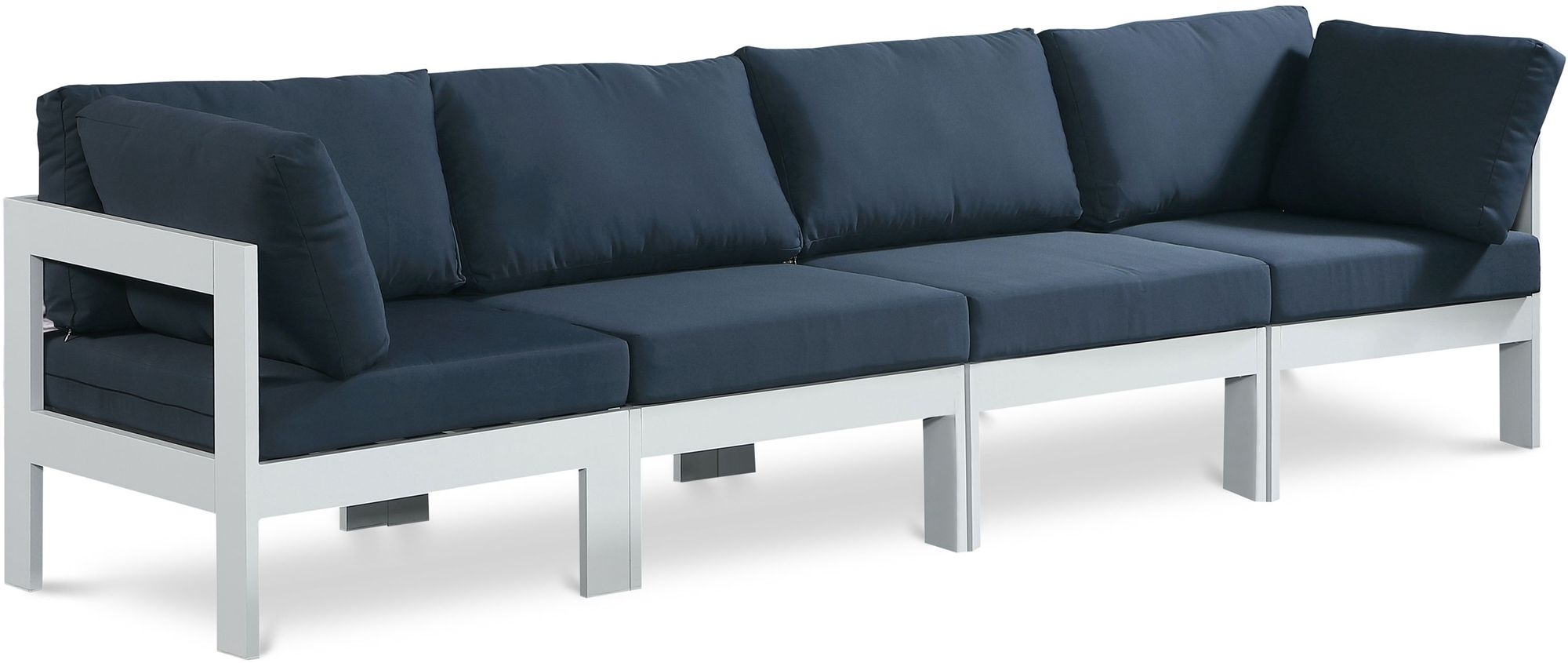 Nizuc 120" Outdoor Patio Waterproof Fabric Modular Sofa with Aluminum Frame