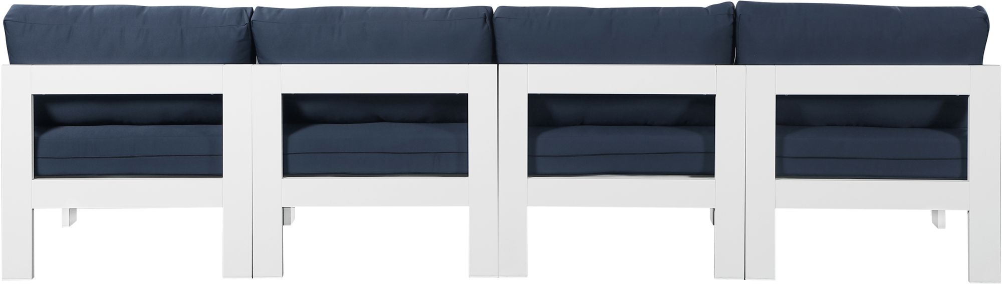Nizuc 120" Outdoor Patio Waterproof Fabric Armless Modular Sofa with Aluminum Frame