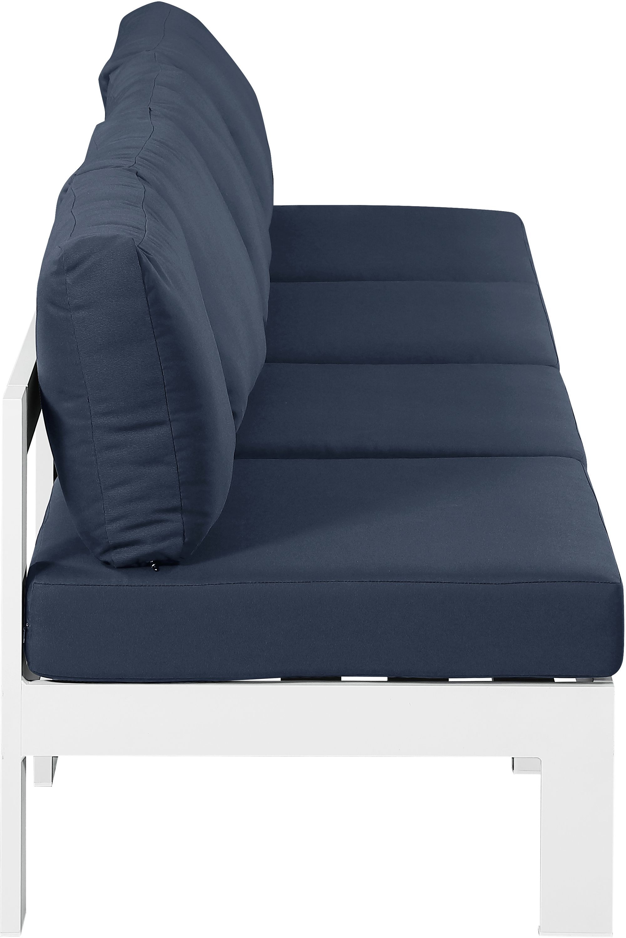 Nizuc 120" Outdoor Patio Waterproof Fabric Armless Modular Sofa with Aluminum Frame
