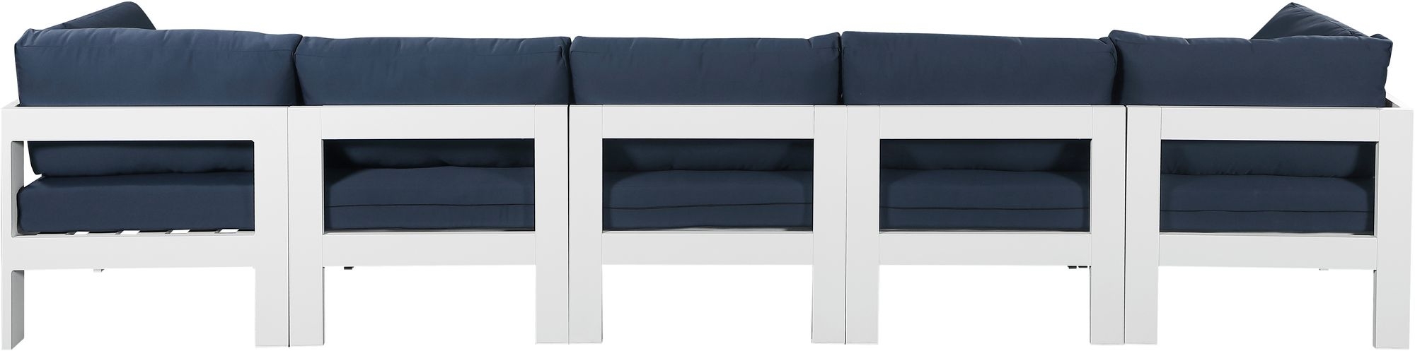 Nizuc 150" Outdoor Patio Waterproof Fabric Modular Sofa with Aluminum Frame