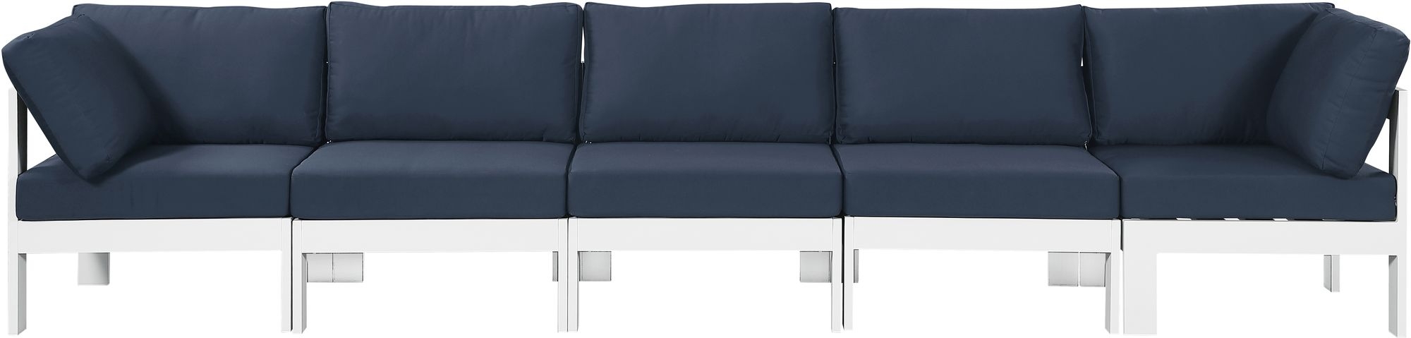 Nizuc 150" Outdoor Patio Waterproof Fabric Modular Sofa with Aluminum Frame