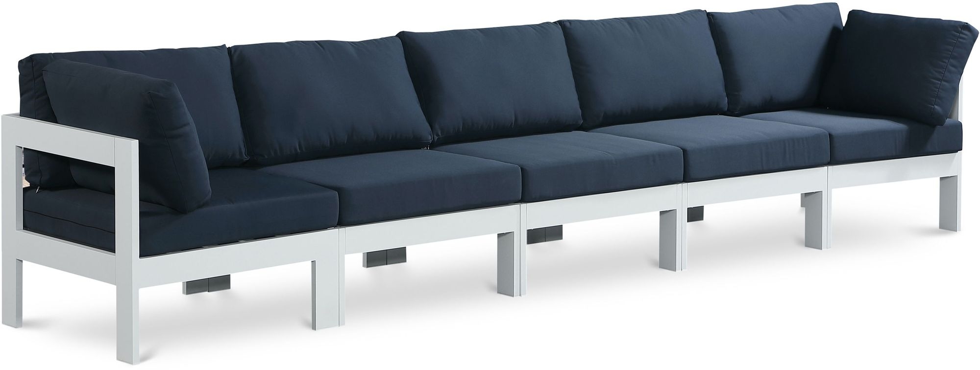 Nizuc 150" Outdoor Patio Waterproof Fabric Modular Sofa with Aluminum Frame