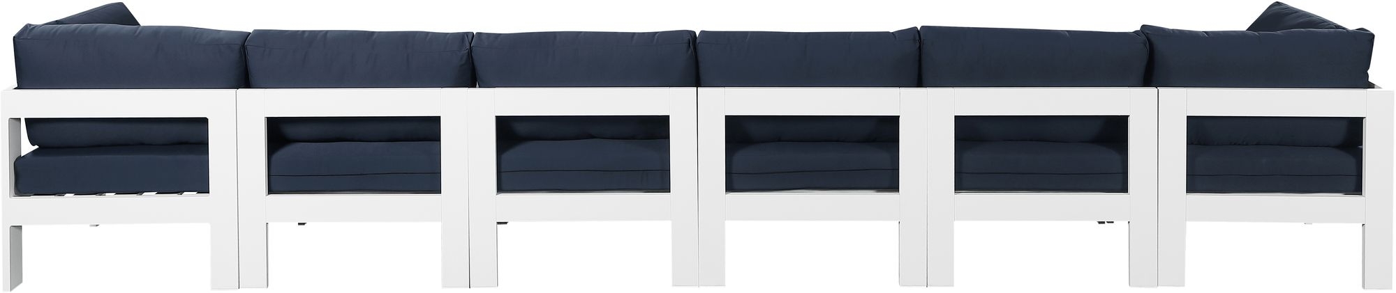 Nizuc 180" Outdoor Patio Waterproof Fabric Modular Sofa with Aluminum Frame