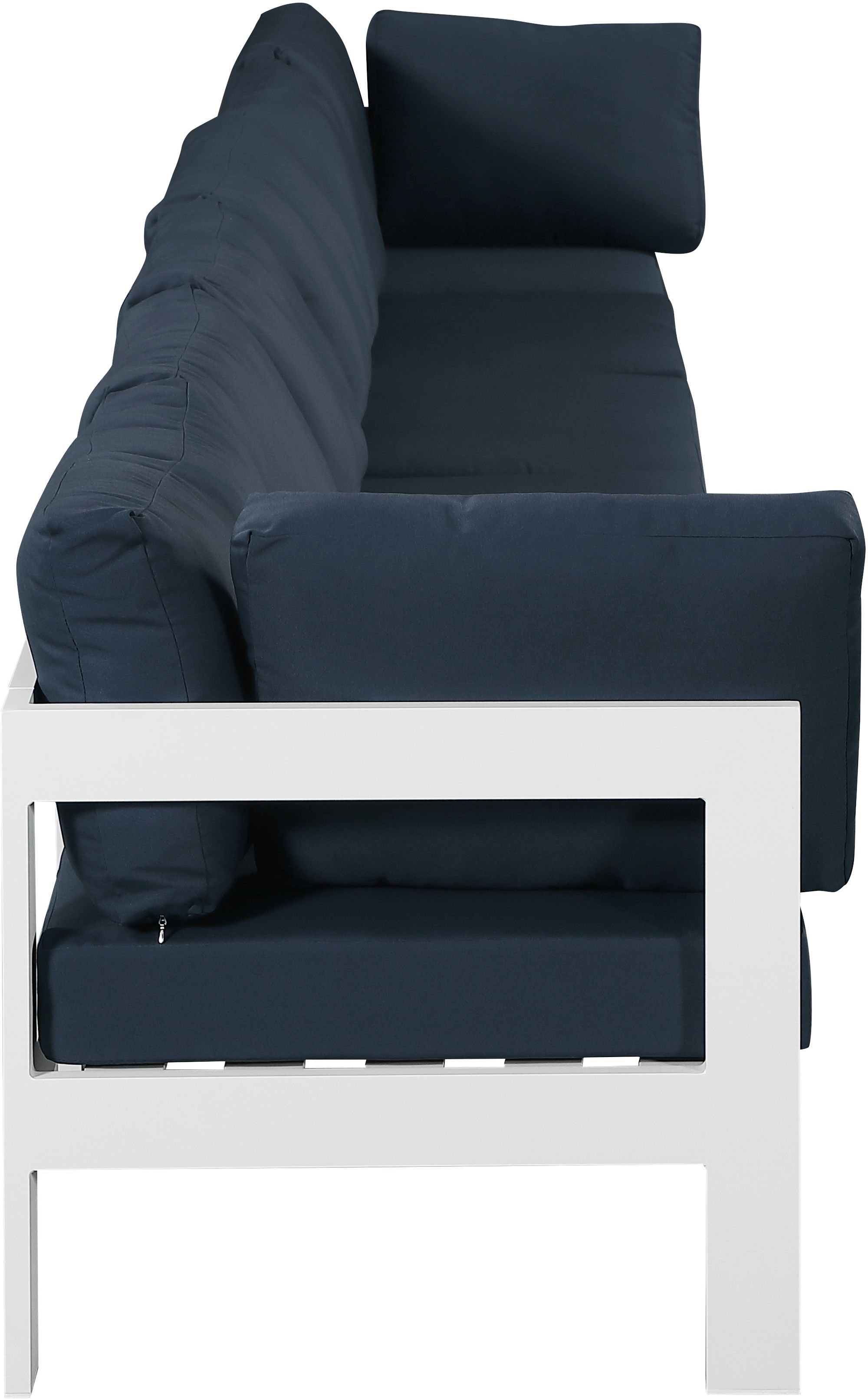 Nizuc 180" Outdoor Patio Waterproof Fabric Modular Sofa with Aluminum Frame