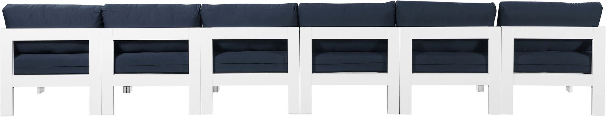 Nizuc 180" Outdoor Patio Waterproof Fabric Armless Modular Sofa with Aluminum Frame