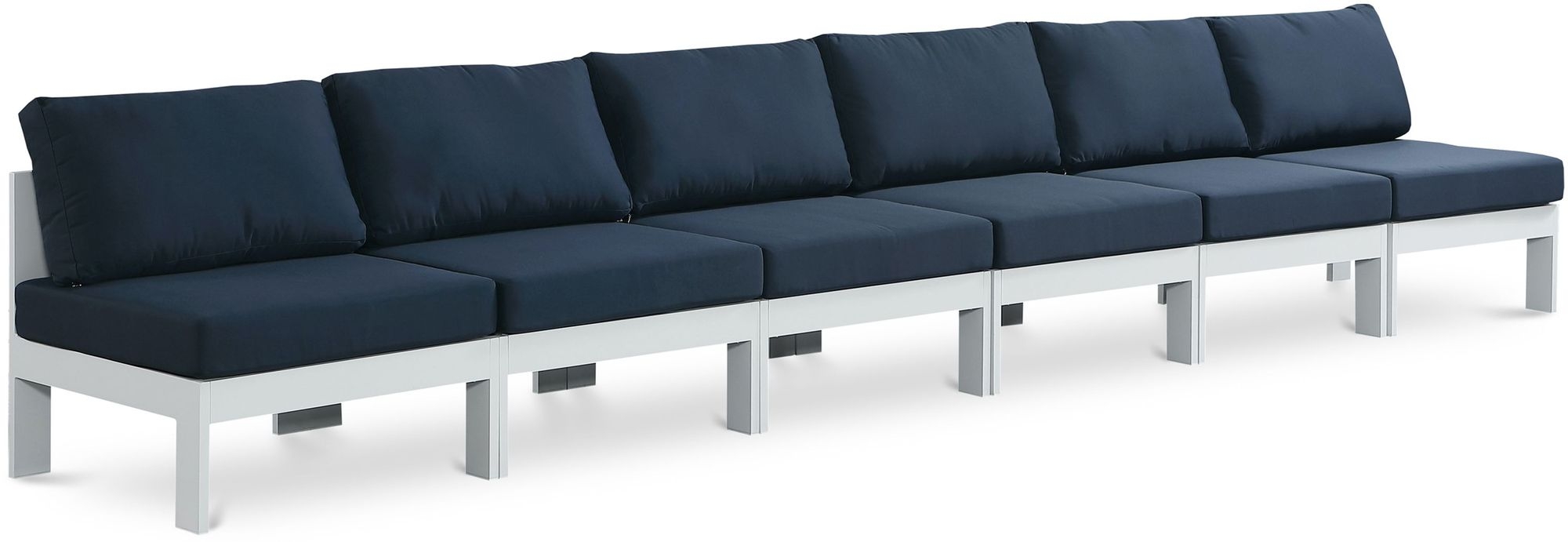 Nizuc 180" Outdoor Patio Waterproof Fabric Armless Modular Sofa with Aluminum Frame