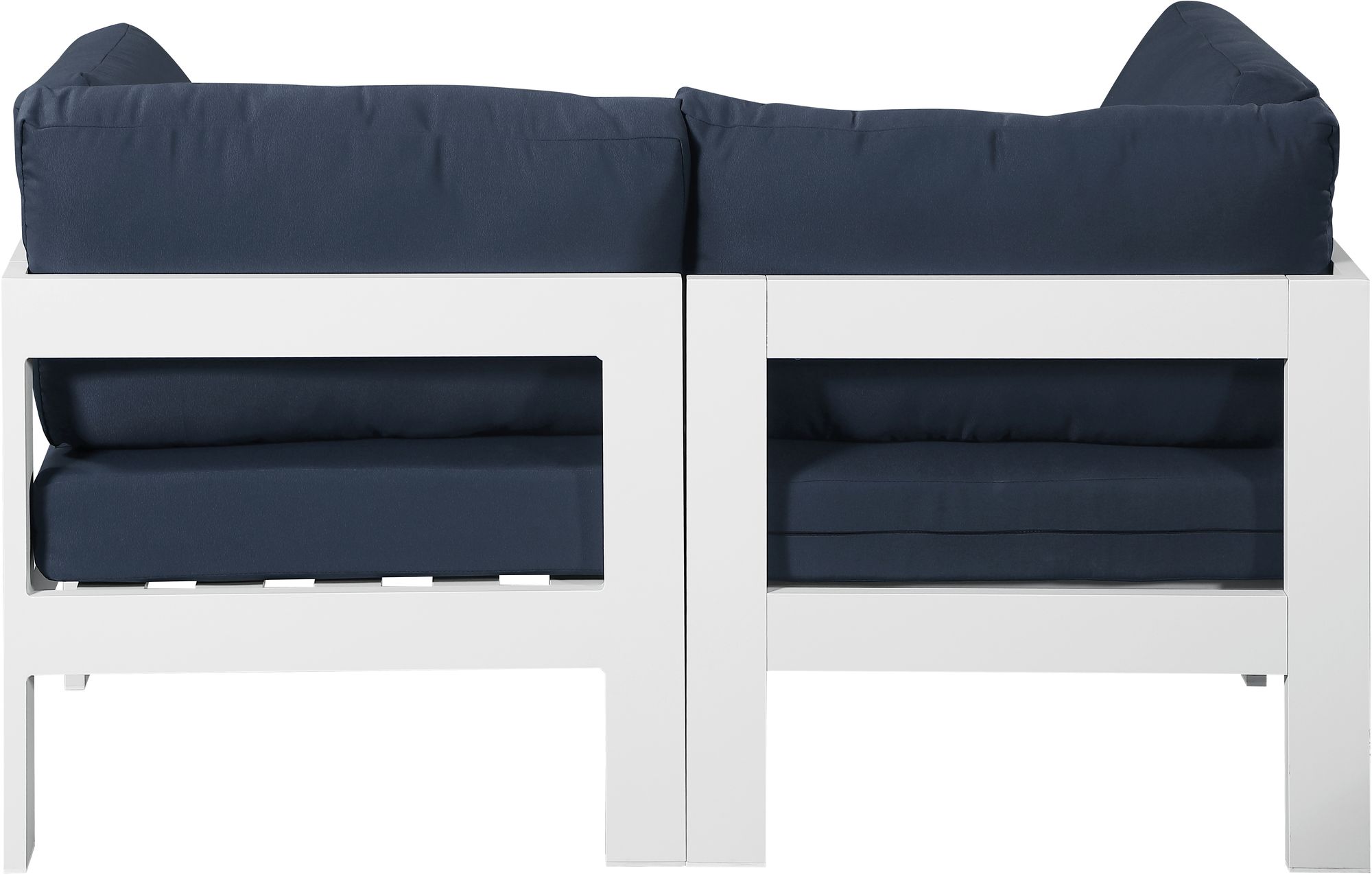 Nizuc 60" Outdoor Patio Waterproof Fabric Modular Sofa with White Aluminum Frame