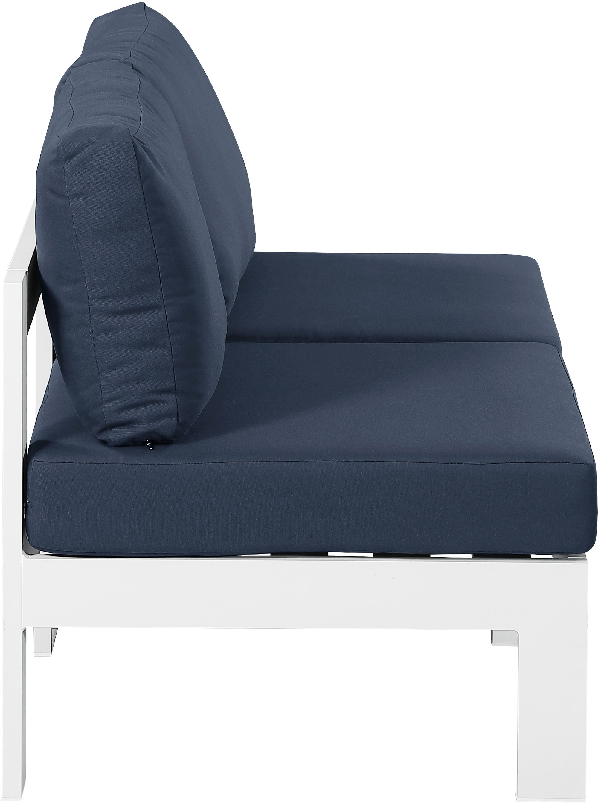 Nizuc 60" Outdoor Patio Waterproof Fabric Armless Modular Sofa with Aluminum Frame