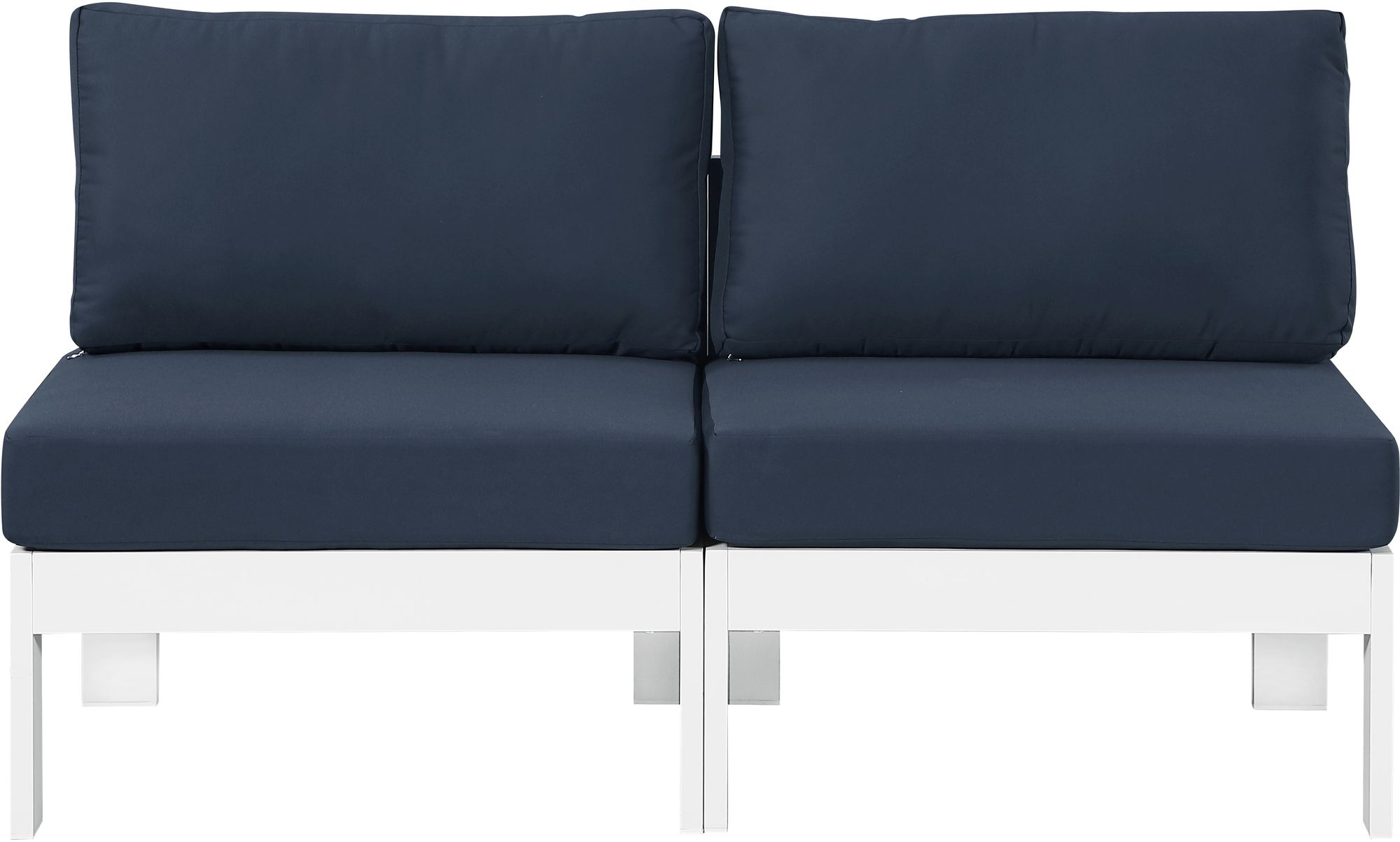 Nizuc 60" Outdoor Patio Waterproof Fabric Armless Modular Sofa with Aluminum Frame