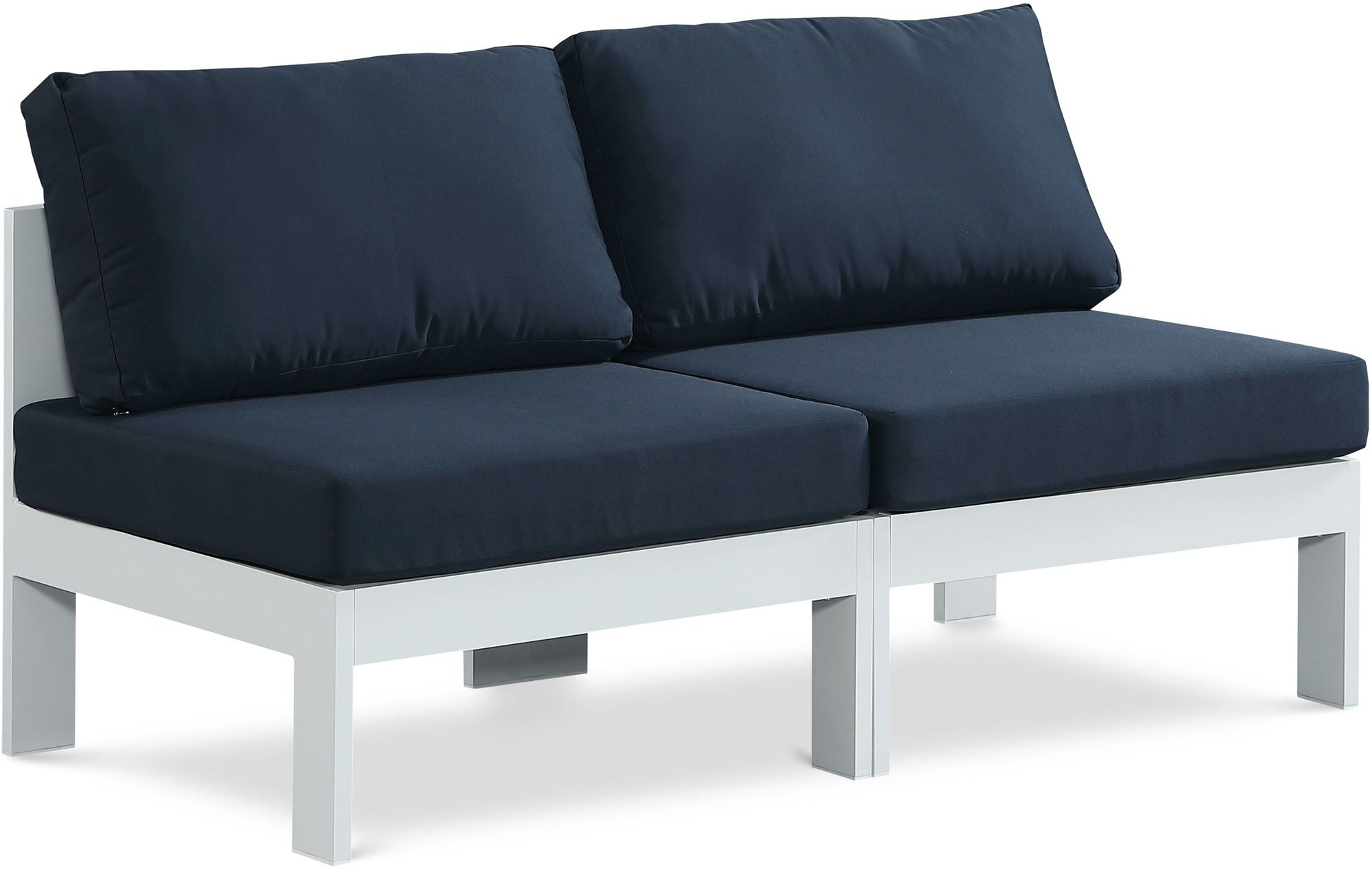 Nizuc 60" Outdoor Patio Waterproof Fabric Armless Modular Sofa with Aluminum Frame