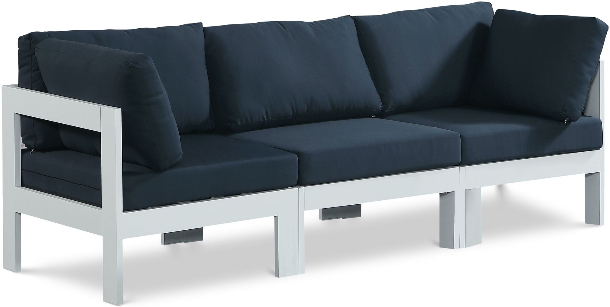 Nizuc 90" Outdoor Patio Waterproof Fabric Modular Sofa with Aluminum Frame