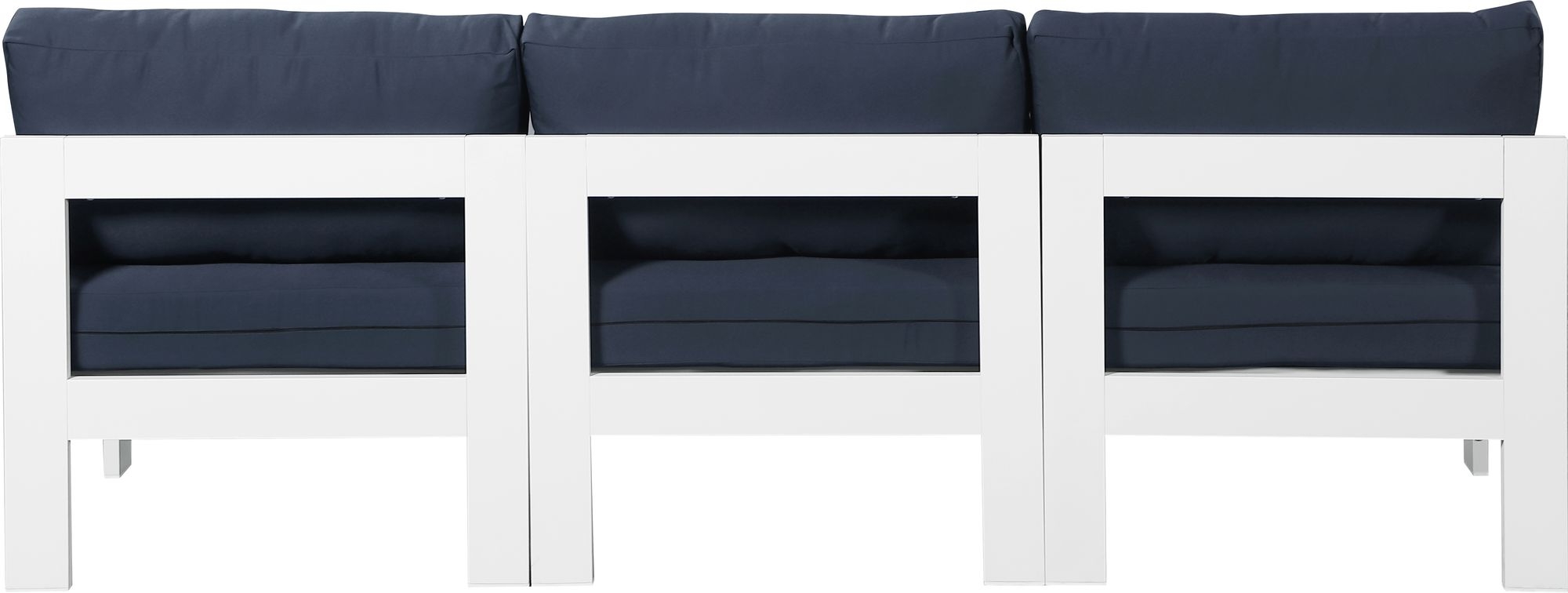 Nizuc 90" Outdoor Patio Waterproof Fabric Armless Modular Sofa with Aluminum Frame