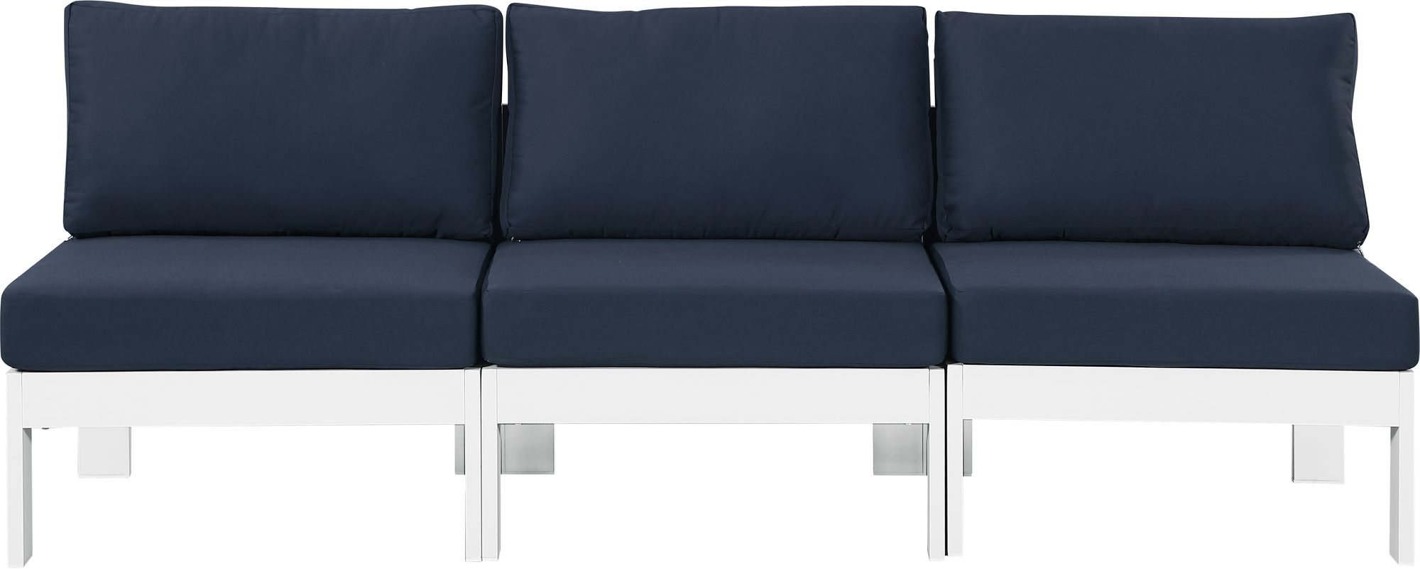 Nizuc 90" Outdoor Patio Waterproof Fabric Armless Modular Sofa with Aluminum Frame