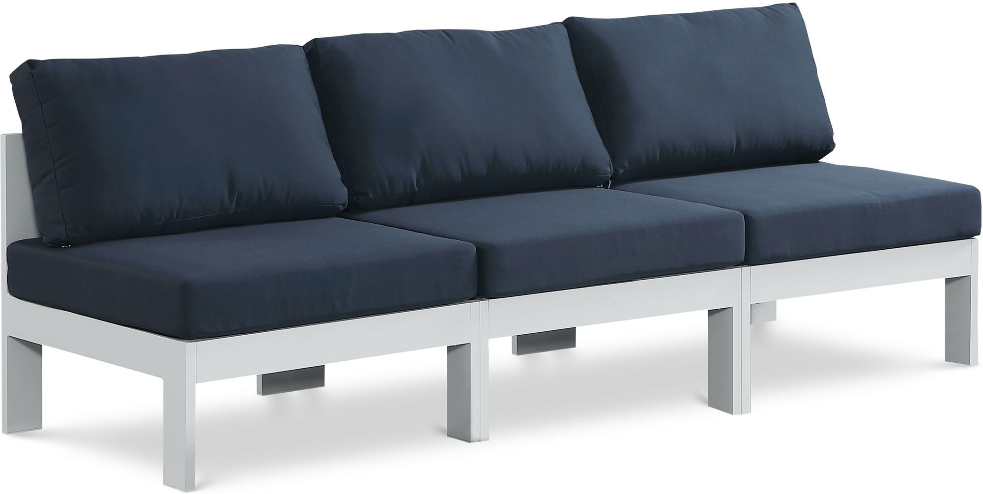 Nizuc 90" Outdoor Patio Waterproof Fabric Armless Modular Sofa with Aluminum Frame