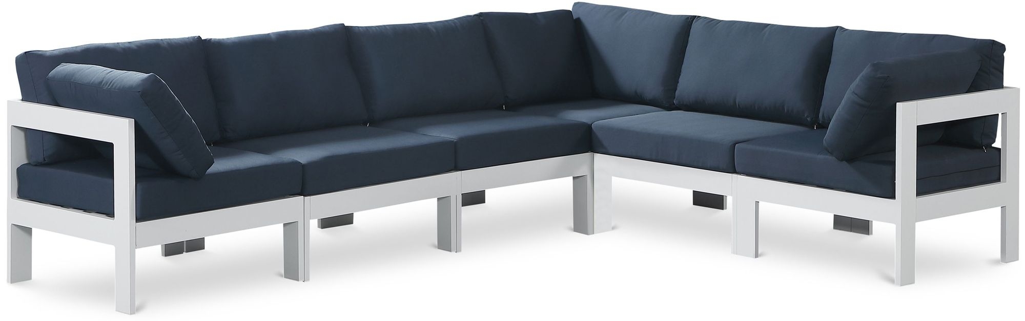 Nizuc 120" 6-Piece Outdoor Patio Waterproof Fabric Modular Sectional with Aluminum Frame