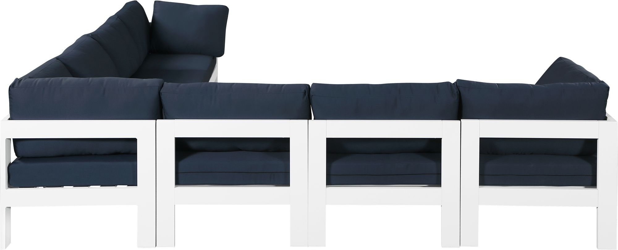 Nizuc 120" 7-Piece Outdoor Patio Waterproof Fabric Modular Sectional with Aluminum Frame