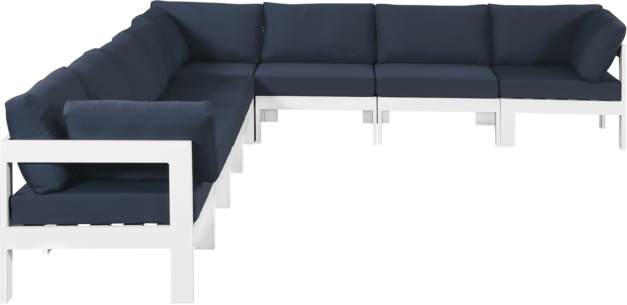 Nizuc 150" 8-Piece Outdoor Patio Waterproof Fabric Modular Sectional with Aluminum Frame