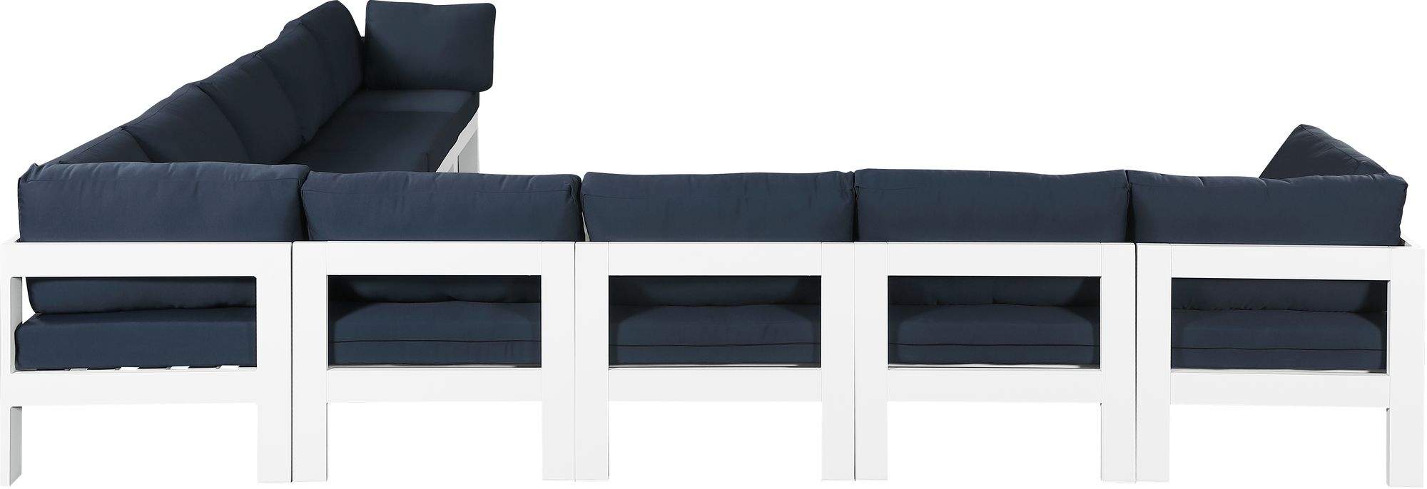 Nizuc 150" 9-Piece Outdoor Patio Waterproof Fabric Modular Sectional with Aluminum Frame