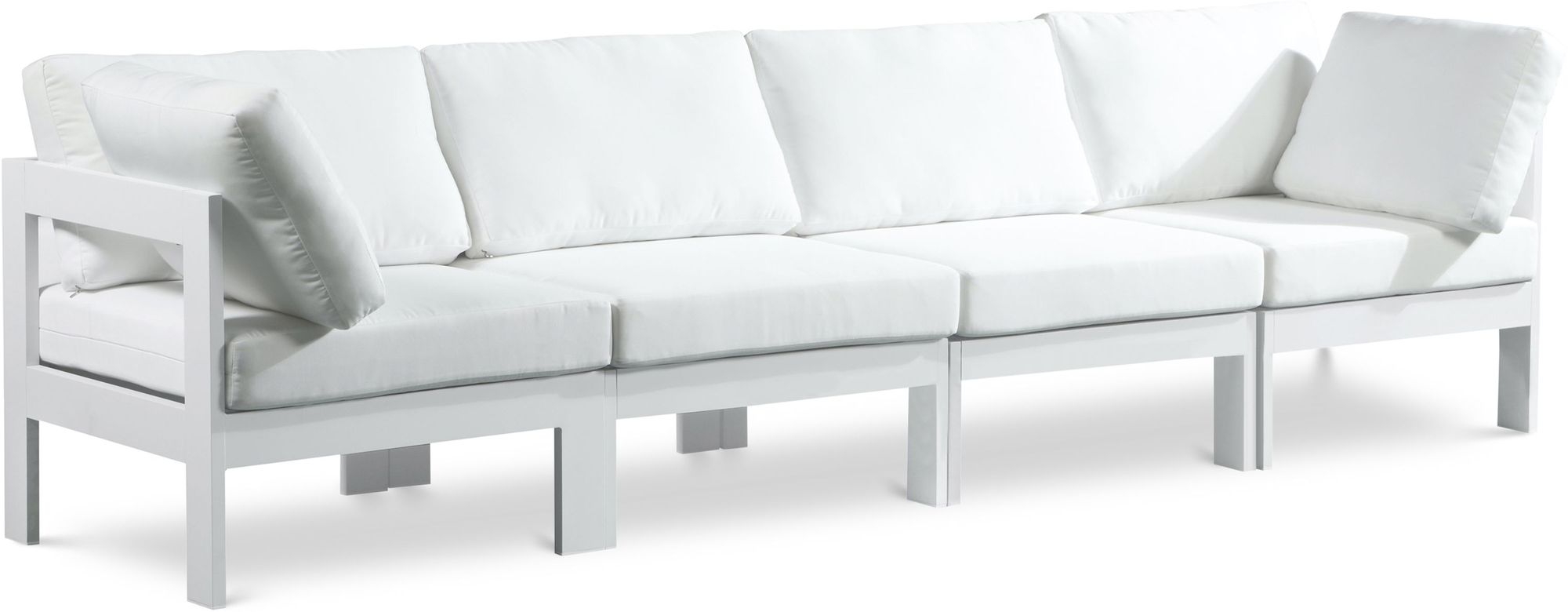 Nizuc 120" Outdoor Patio Waterproof Fabric Modular Sofa with Aluminum Frame