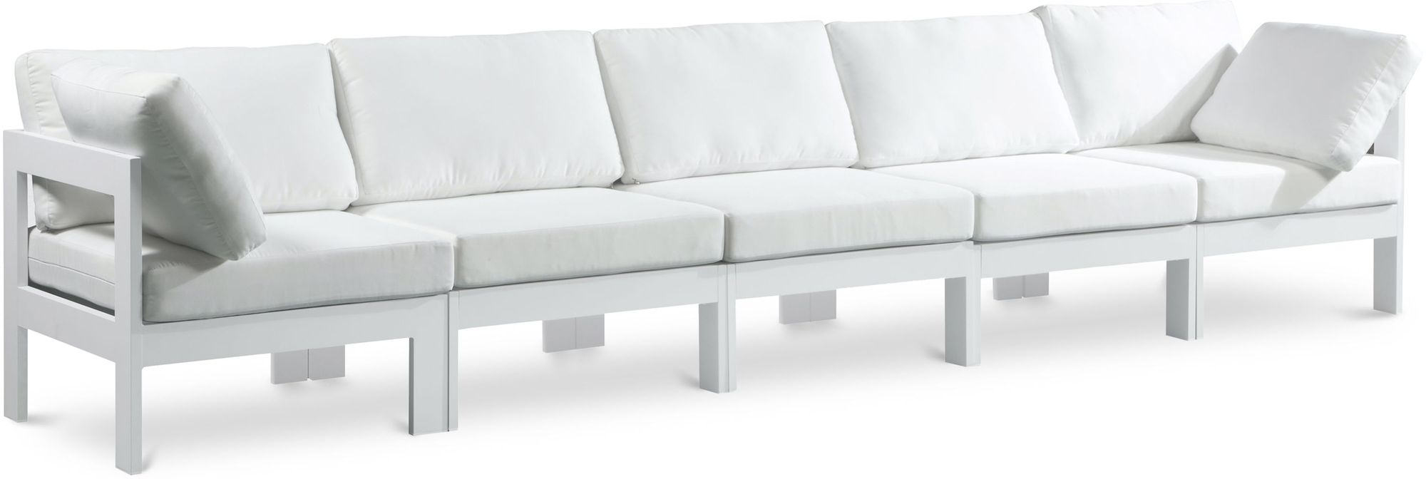 Nizuc 150" Outdoor Patio Waterproof Fabric Modular Sofa with Aluminum Frame