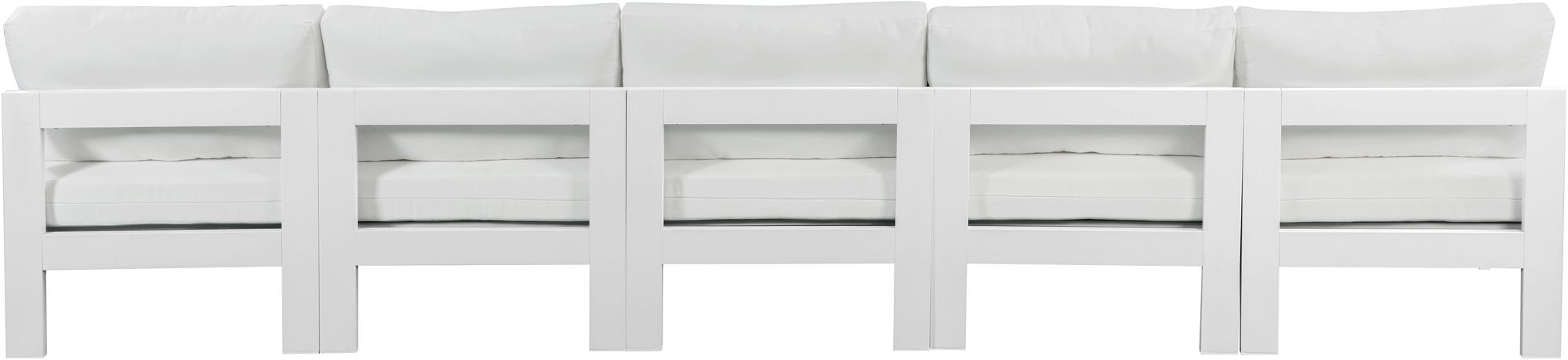 Nizuc 150" Outdoor Patio Waterproof Fabric Armless Modular Sofa with Aluminum Frame