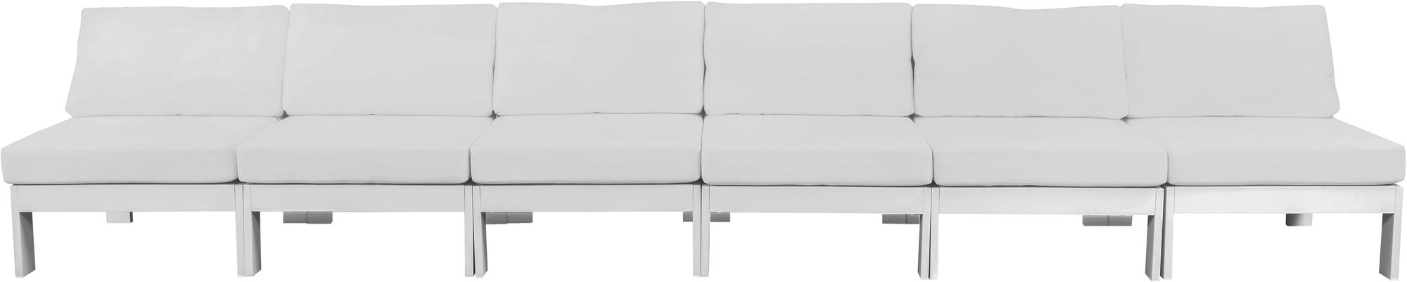 Nizuc 180" Outdoor Patio Waterproof Fabric Armless Modular Sofa with Aluminum Frame
