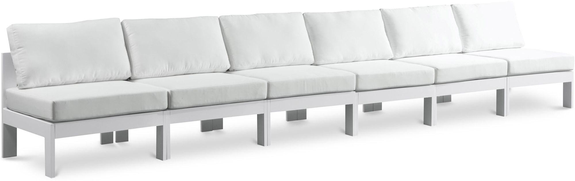 Nizuc 180" Outdoor Patio Waterproof Fabric Armless Modular Sofa with Aluminum Frame