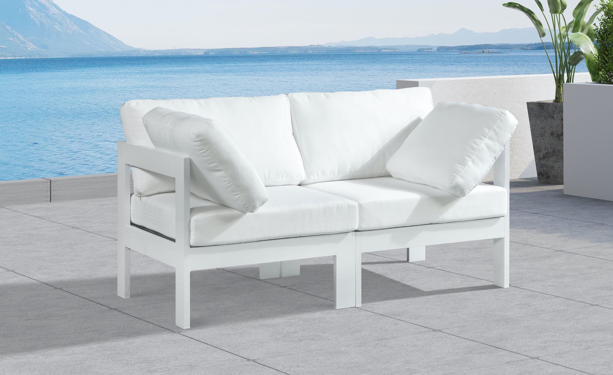 Nizuc 60" Outdoor Patio Waterproof Fabric Modular Sofa with Aluminum Frame