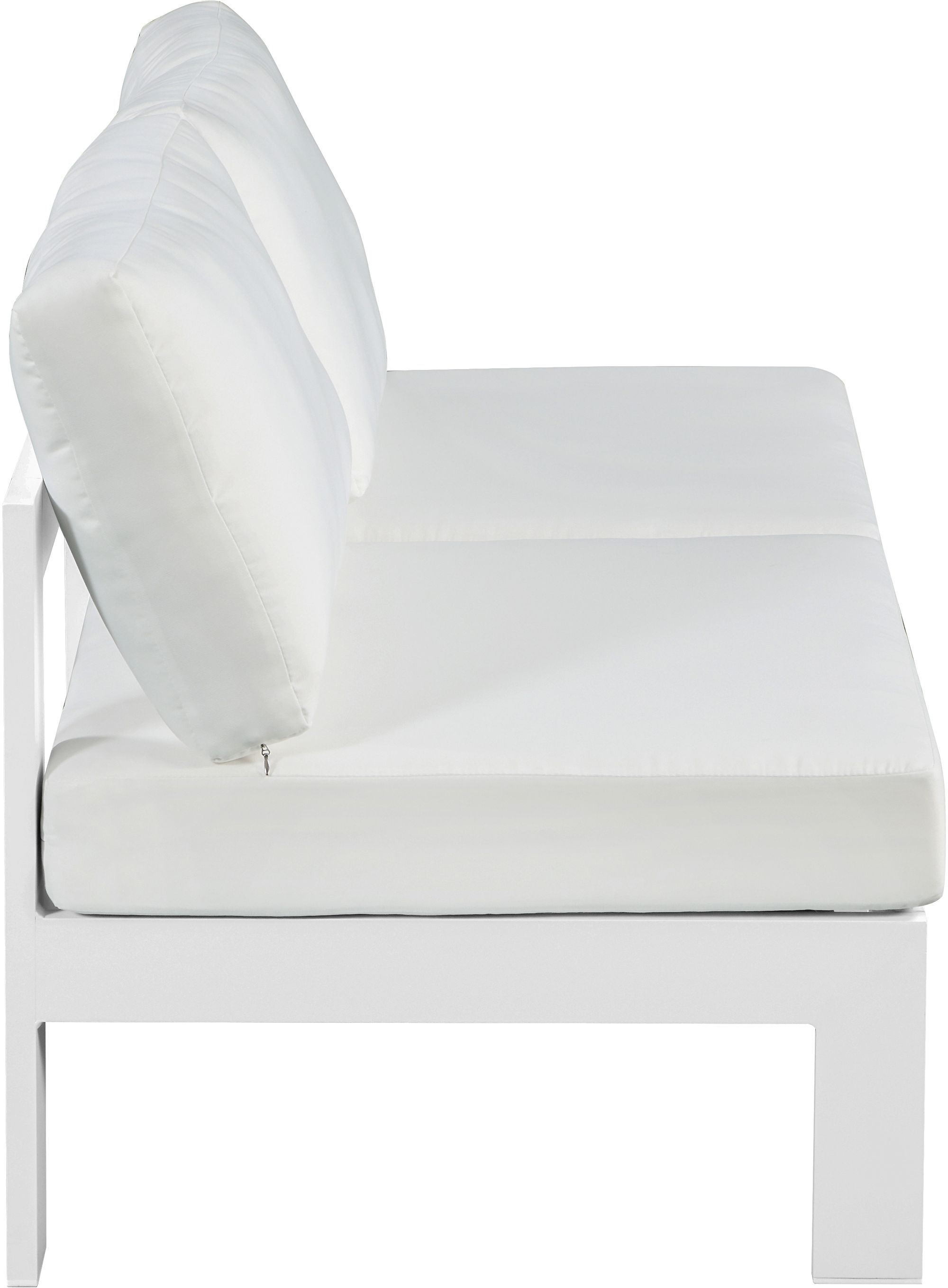 Nizuc 60" Outdoor Patio Waterproof Fabric Armless Modular Sofa with Aluminum Frame