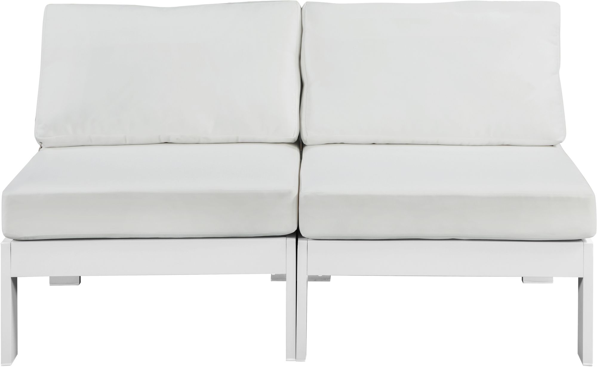 Nizuc 60" Outdoor Patio Waterproof Fabric Armless Modular Sofa with Aluminum Frame