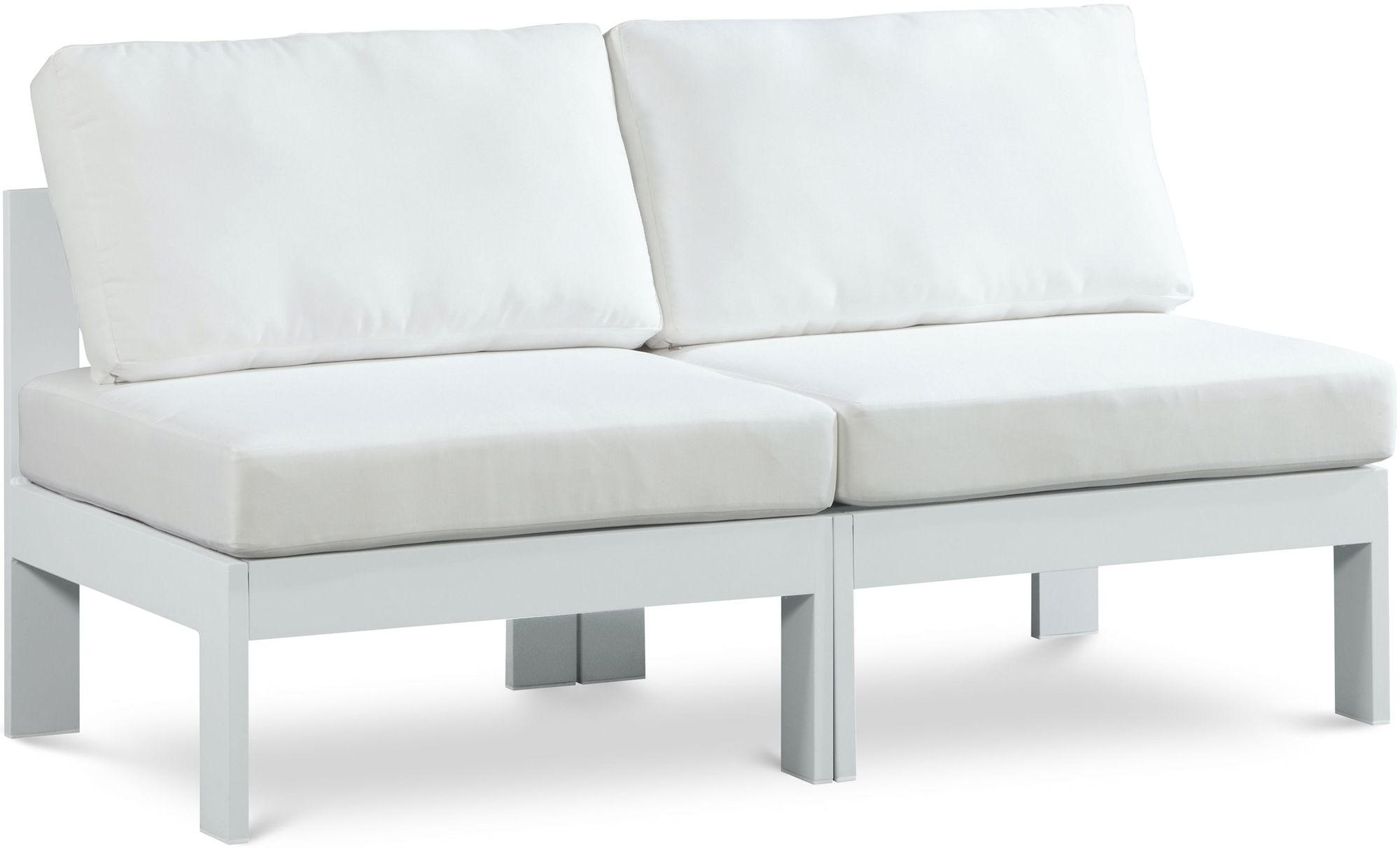 Nizuc 60" Outdoor Patio Waterproof Fabric Armless Modular Sofa with Aluminum Frame