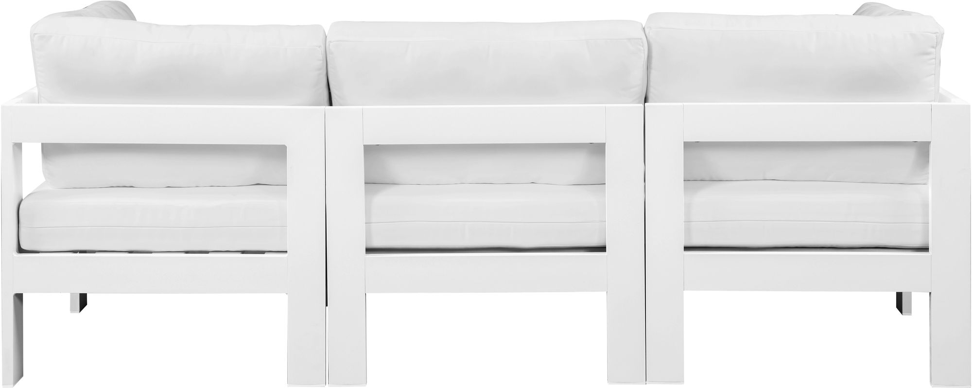 Nizuc 90" Outdoor Patio Waterproof Fabric Modular Sofa with White Aluminum Frame