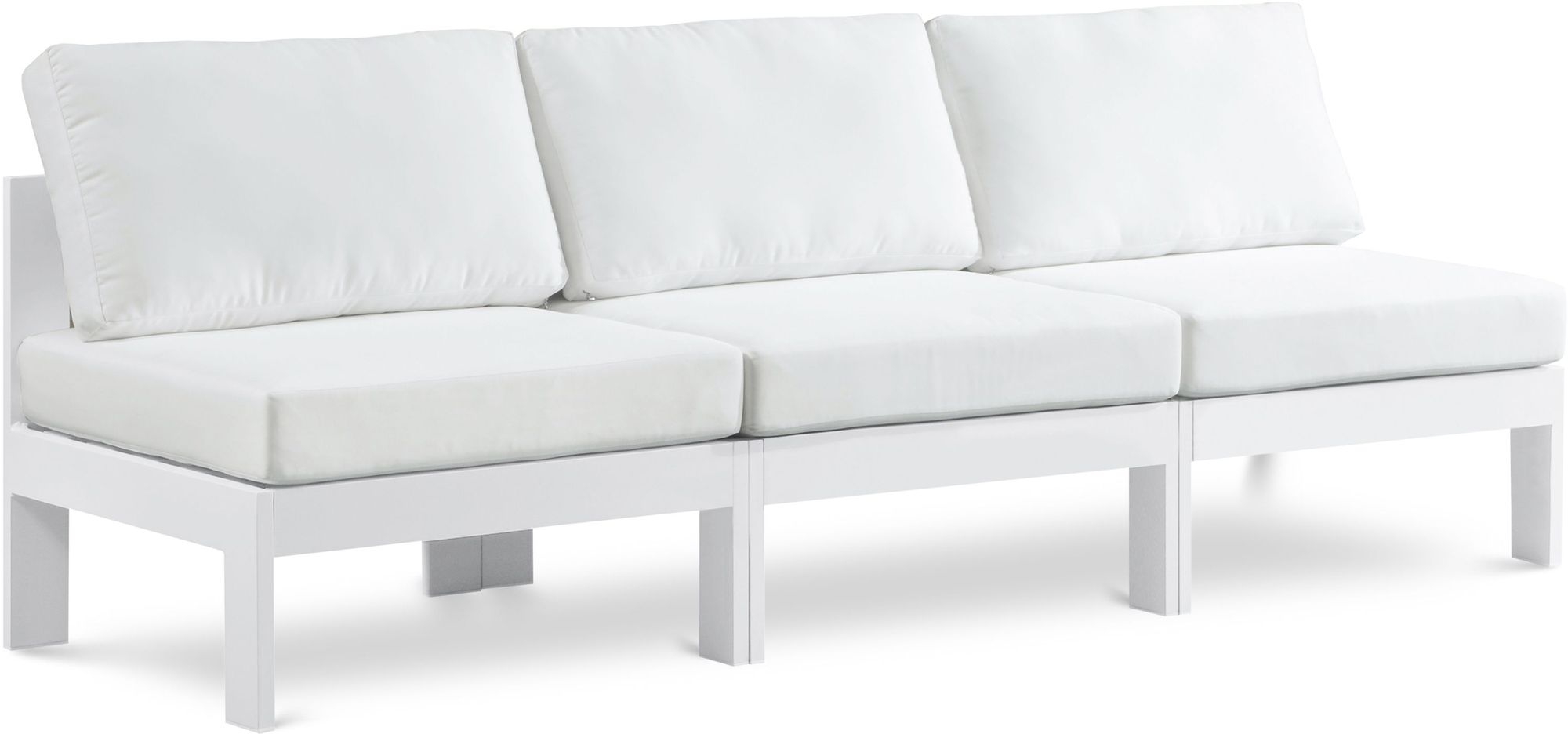 Nizuc 90" Outdoor Patio Waterproof Fabric Armless Modular Sofa with Aluminum Frame