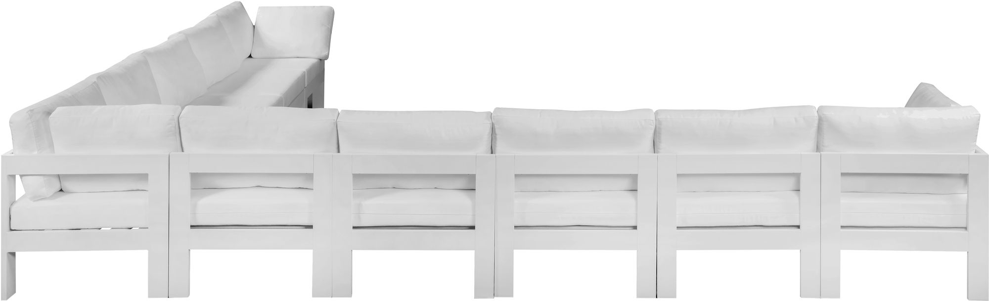 Nizuc 180" 10-Piece Outdoor Patio Waterproof Fabric Modular Sectional with Aluminum Frame