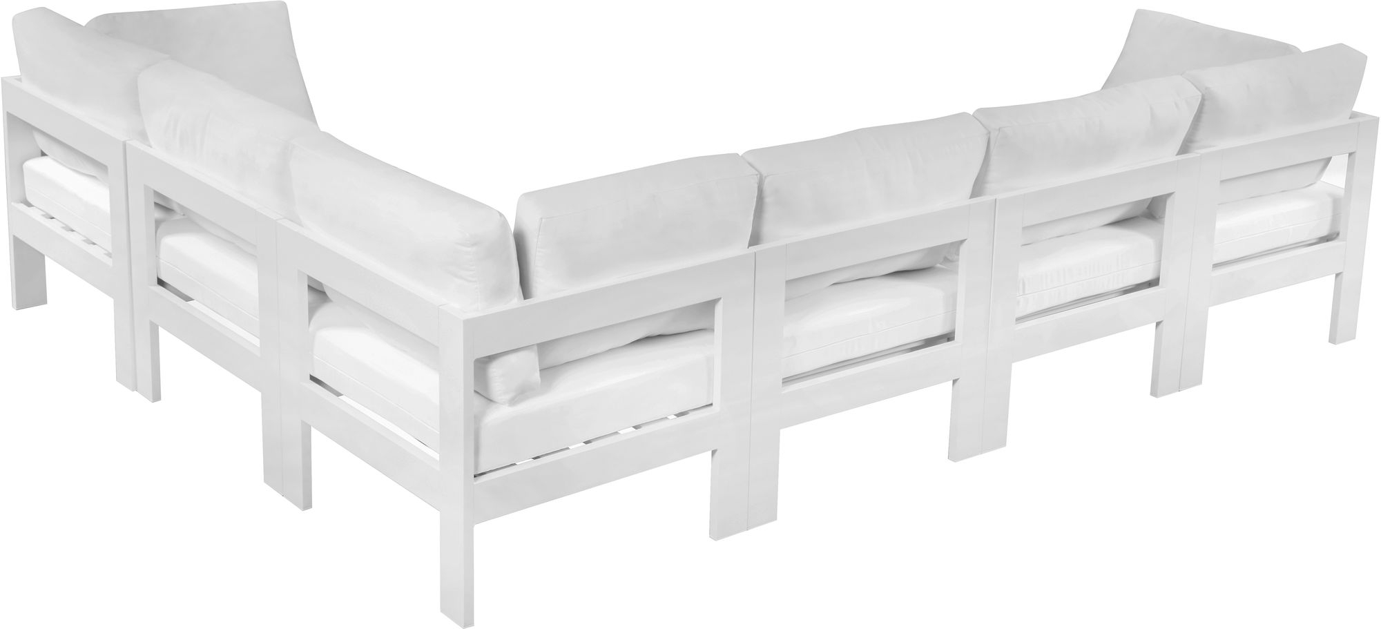 Nizuc 120" 6-Piece Outdoor Patio Waterproof Fabric Modular Sectional with Aluminum Frame