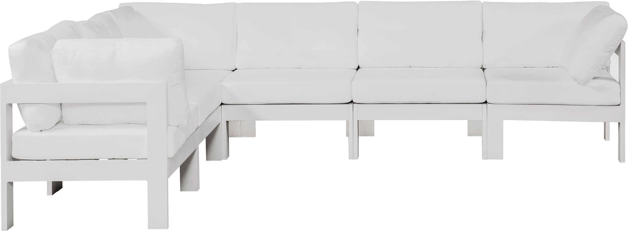 Nizuc 120" 6-Piece Outdoor Patio Waterproof Fabric Modular Sectional with Aluminum Frame