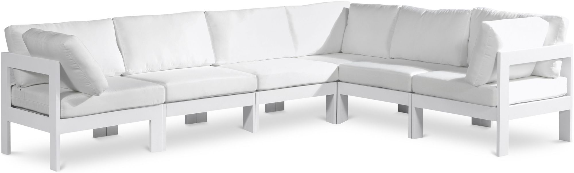 Nizuc 120" 6-Piece Outdoor Patio Waterproof Fabric Modular Sectional with Aluminum Frame