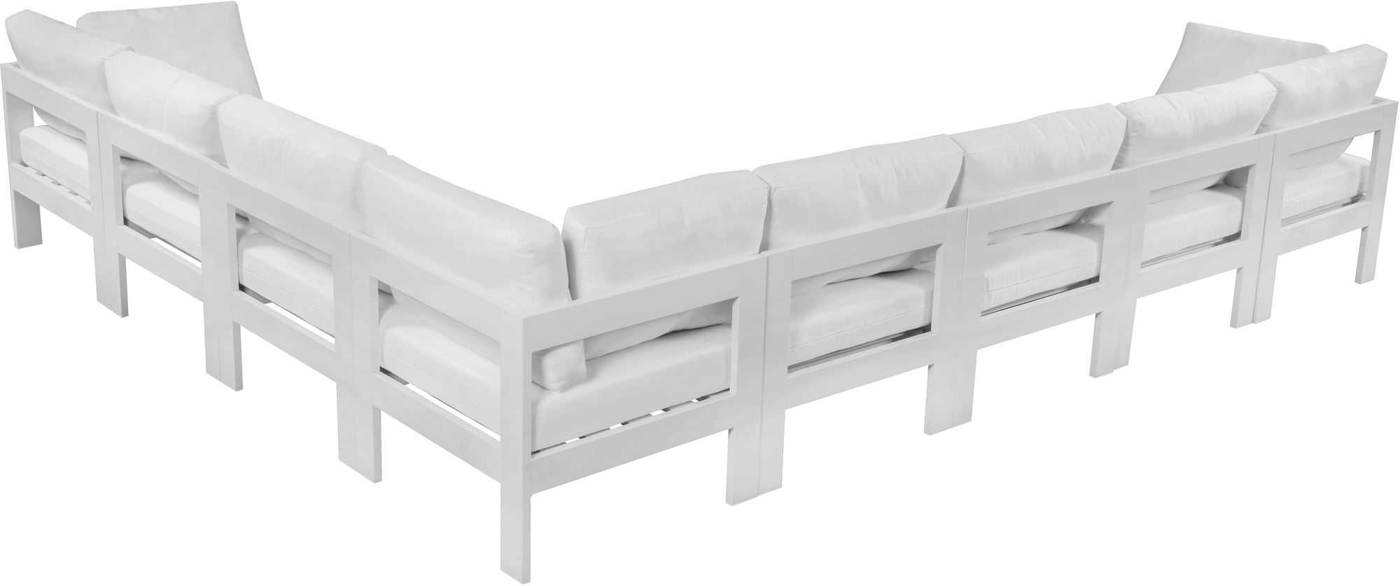 Nizuc 150" 8-Piece Outdoor Patio Waterproof Fabric Modular Sectional with Aluminum Frame