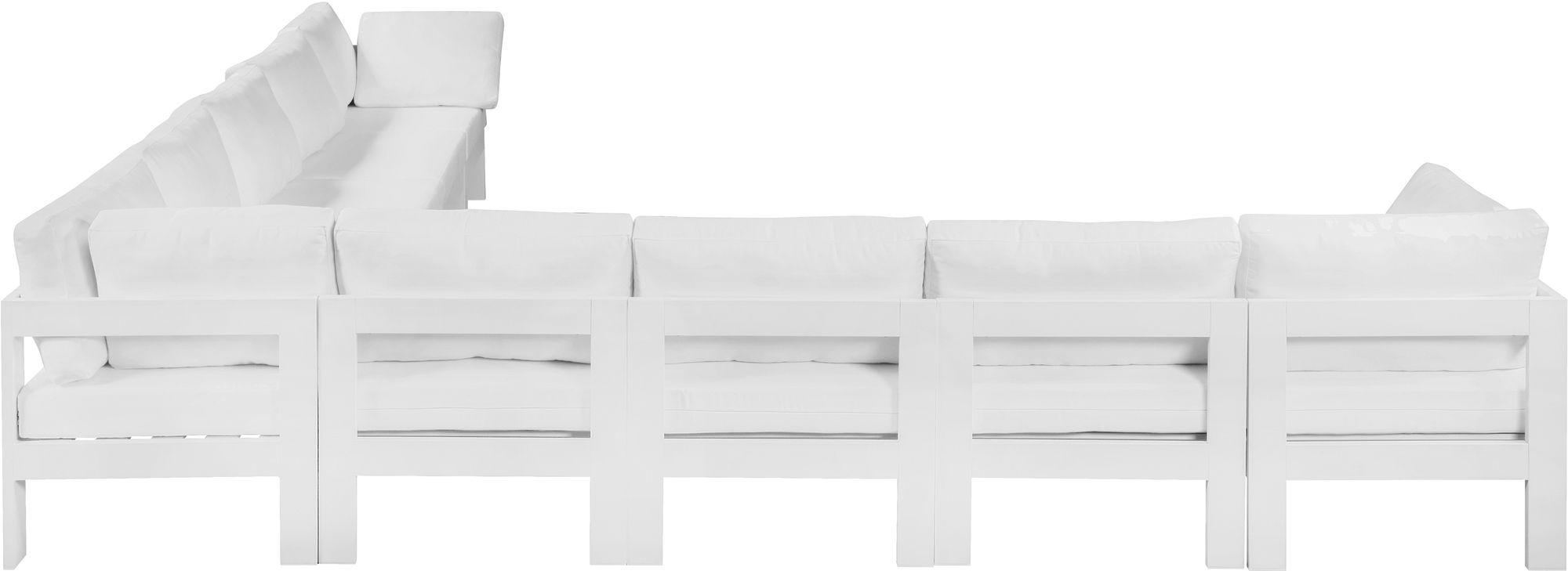 Nizuc 150" 9-Piece Outdoor Patio Waterproof Fabric Modular Sectional with Aluminum Frame